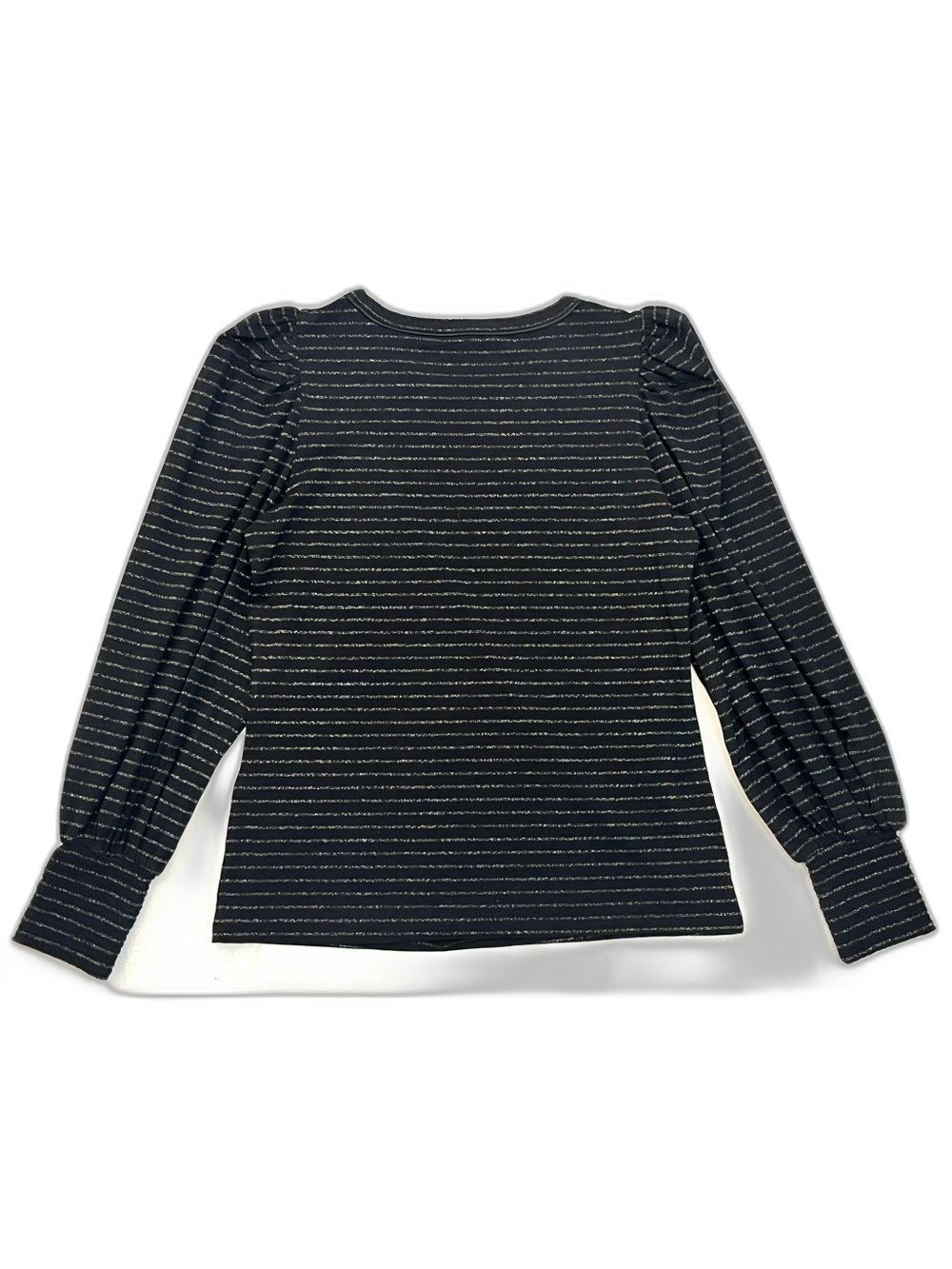 White House Black Market Black Long Sleeve Shirt Gold Stripes Women’s XS Top